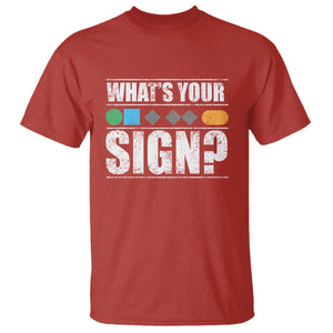 Funny Ski Snowboard Whats Your Sign T Shirt TS11 Red Print Your Wear