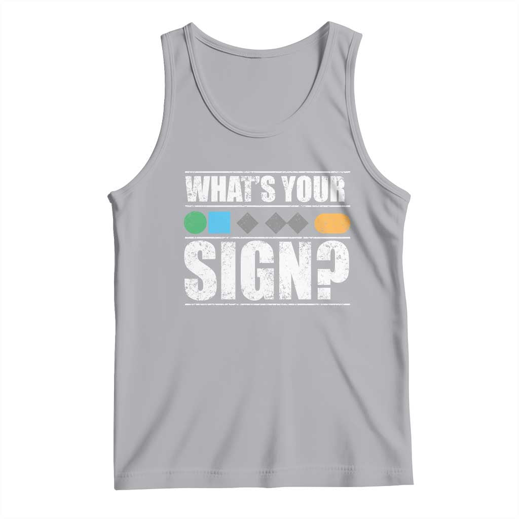 Funny Ski Snowboard Whats Your Sign Tank Top TS11 Athletic Heather Print Your Wear