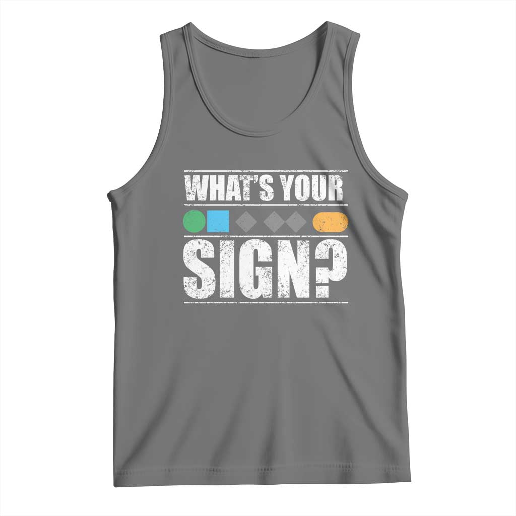 Funny Ski Snowboard Whats Your Sign Tank Top TS11 Black Heather Print Your Wear