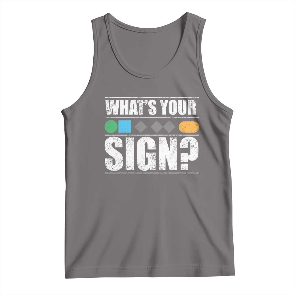 Funny Ski Snowboard Whats Your Sign Tank Top TS11 Deep Heather Print Your Wear