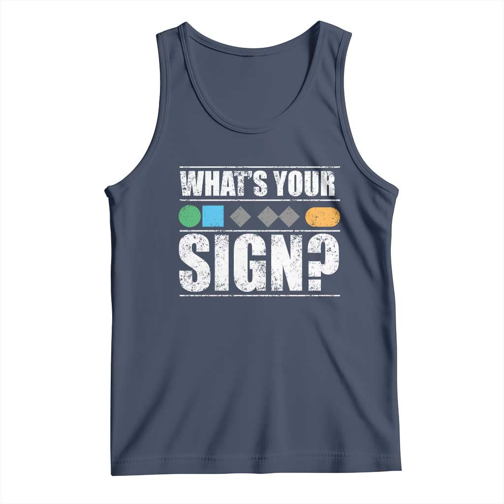 Funny Ski Snowboard Whats Your Sign Tank Top TS11 Navy Print Your Wear