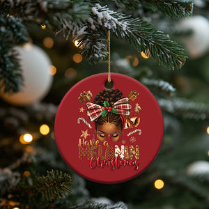 Have A Melanin Xmas African American Girl Xmas Christmas Ornament TS11 Print Your Wear