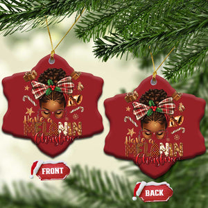 Have A Melanin Xmas African American Girl Xmas Christmas Ornament TS11 Snow Flake Red Print Your Wear