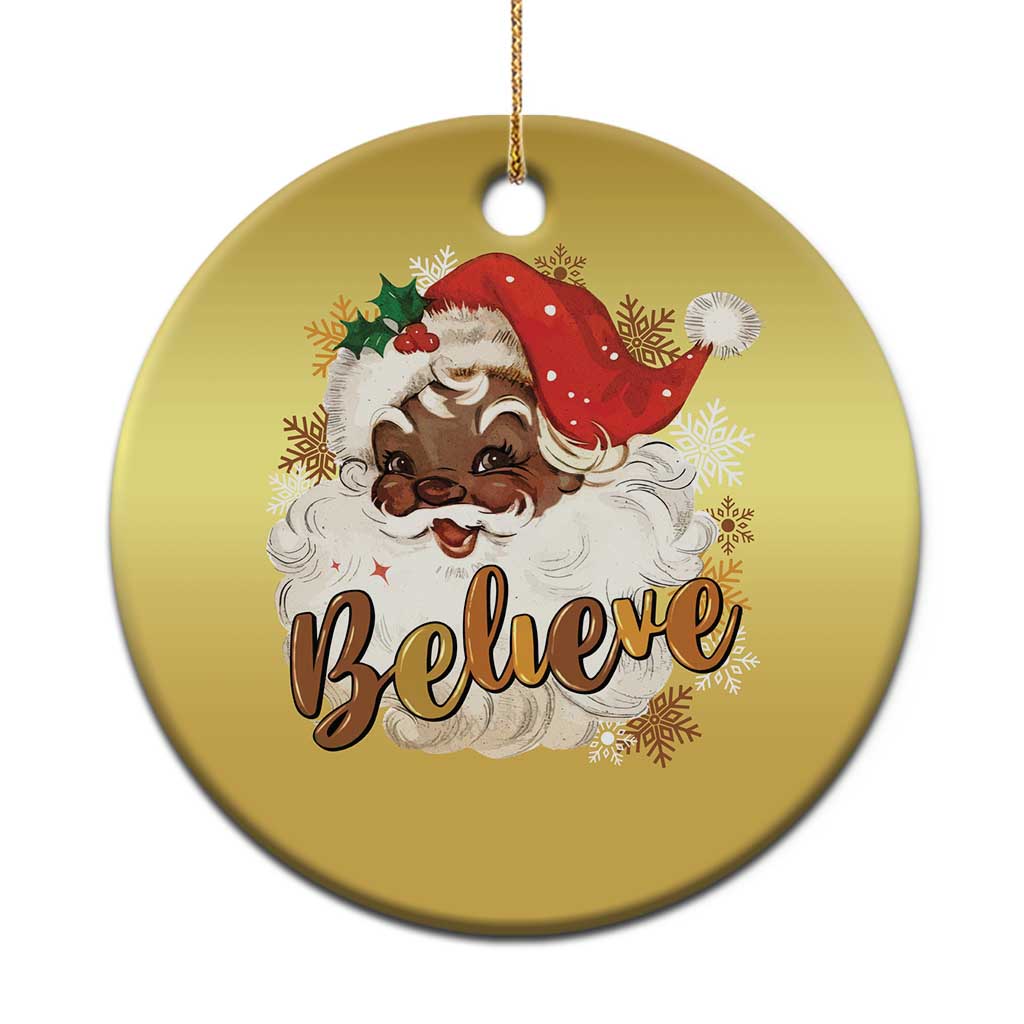 Funny Retro Black Santa Xmas Christmas Ornament Believe African American Xmas TS11 Print Your Wear