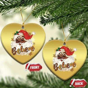 Funny Retro Black Santa Xmas Christmas Ornament Believe African American Xmas TS11 Heart Gold Print Your Wear