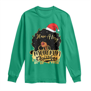 Have A Melanin Christmas African American Santa Girl Xmas Long Sleeve Shirt TS11 Irish Green Print Your Wear