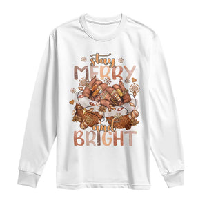 Funny African American Christmas Long Sleeve Shirt Stay Merry And Bright Black Melanin Girl TS11 White Print Your Wear