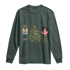 Funny Black Ballerina Nutcracker African American Christmas Long Sleeve Shirt TS11 Dark Forest Green Print Your Wear