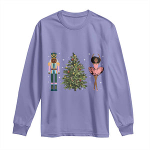 Funny Black Ballerina Nutcracker African American Christmas Long Sleeve Shirt TS11 Violet Print Your Wear