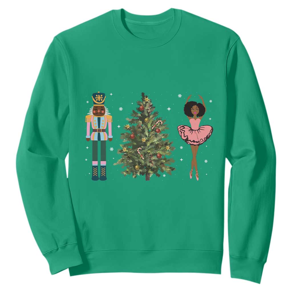 Funny Black Ballerina Nutcracker African American Christmas Sweatshirt TS11 Irish Green Print Your Wear