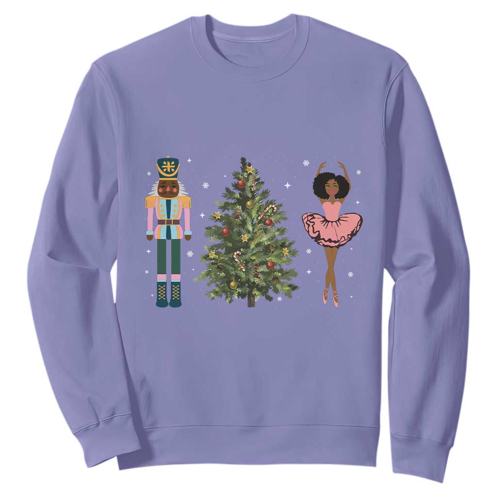 Funny Black Ballerina Nutcracker African American Christmas Sweatshirt TS11 Violet Print Your Wear