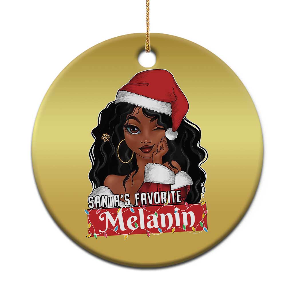 African American Xmas Christmas Ornament Santa's Favorite Melanin Santa Girl TS11 Print Your Wear