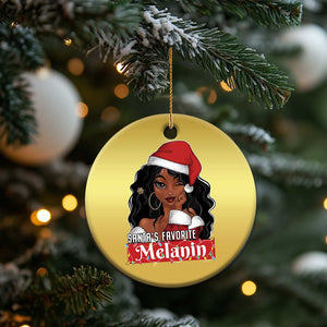 African American Xmas Christmas Ornament Santa's Favorite Melanin Santa Girl TS11 Print Your Wear