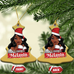 African American Xmas Christmas Ornament Santa's Favorite Melanin Santa Girl TS11 Christmas Tree Gold Print Your Wear