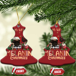 Funny African American Xmas Christmas Ornament Hangin With My Melanin Gnomies Afro Gnomes TS11 Christmas Tree Red Print Your Wear