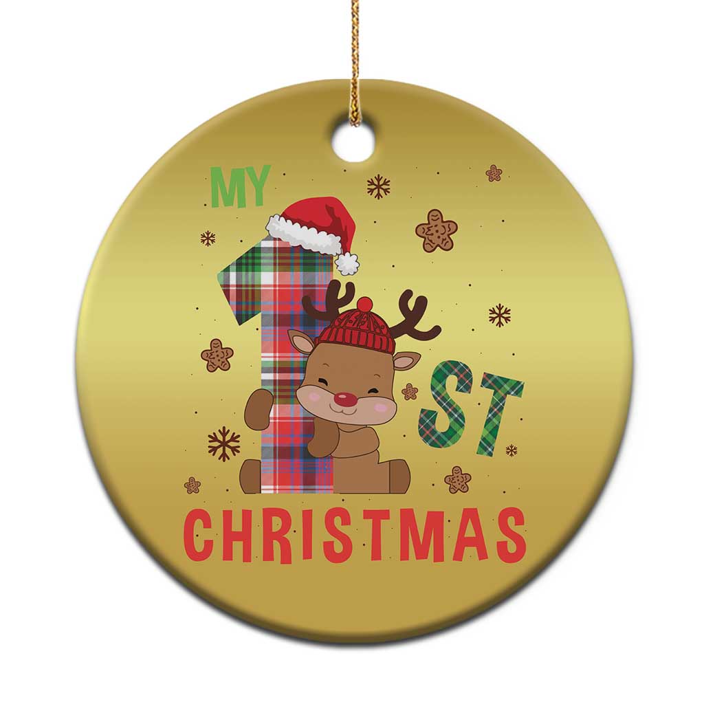 My First Xmas Cute Reindeer Santa Hat Christmas Ornament TS11 Print Your Wear