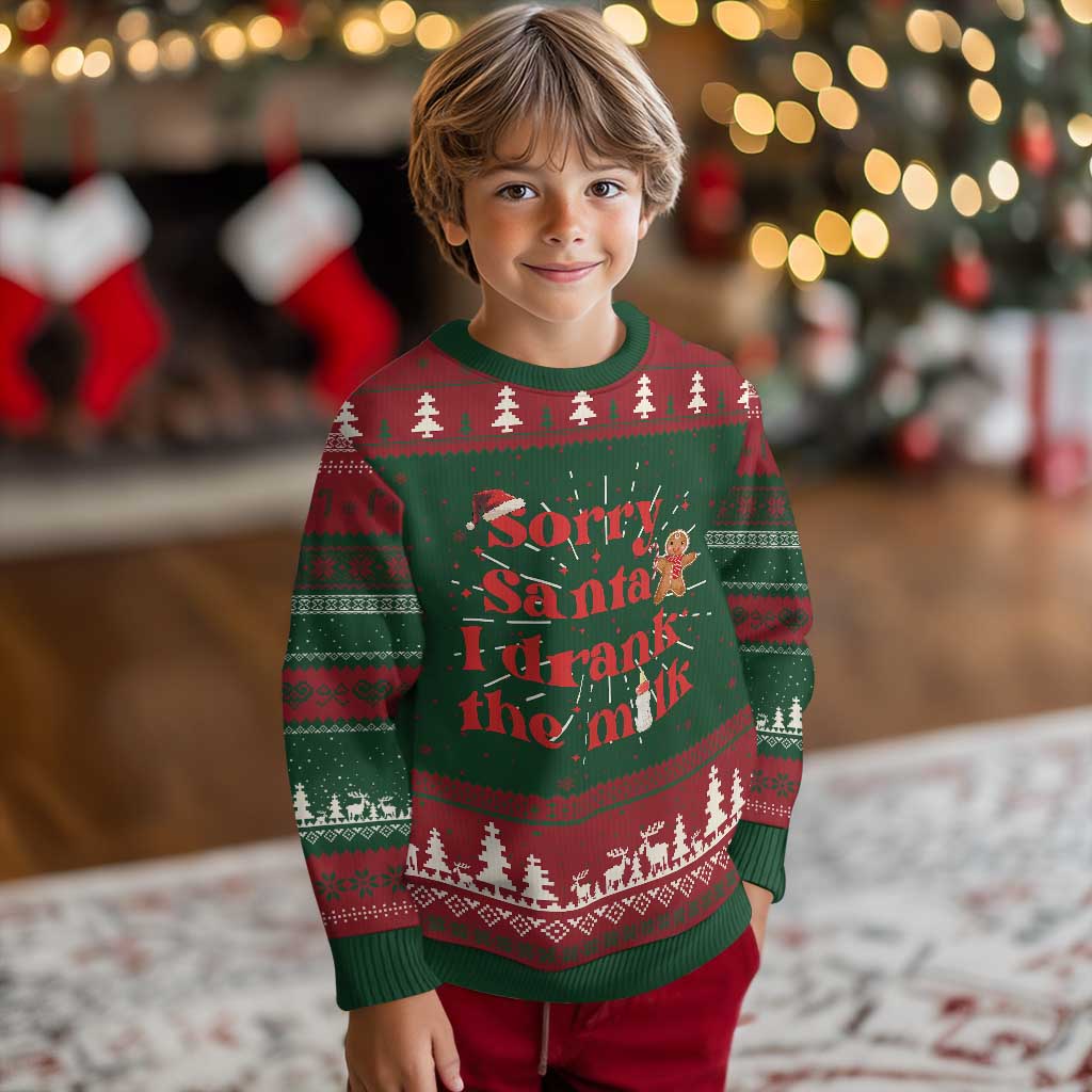 Funny First Xmas Ugly Christmas Sweater Sorry Santa I Drank The Milk Gingerbread TS11 Christmas Print Your Wear