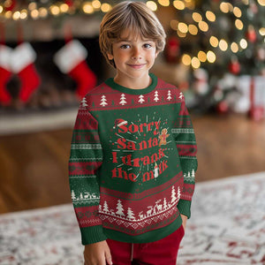 Funny First Xmas Ugly Christmas Sweater Sorry Santa I Drank The Milk Gingerbread TS11 Christmas Print Your Wear