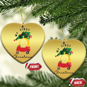 My First Xmas Christmas Ornament Toy Car Xmas Tree TS11 Heart Gold Print Your Wear