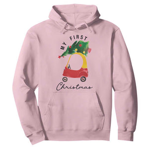 My First Christmas Hoodie Toy Car Xmas Tree TS11 Light Pink Print Your Wear