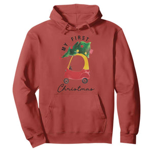 My First Christmas Hoodie Toy Car Xmas Tree TS11 Red Print Your Wear