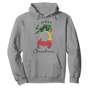 My First Christmas Hoodie Toy Car Xmas Tree TS11 Sport Gray Print Your Wear