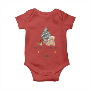 Personalized First Christmas Baby Onesie Custom Name Toys Xmas Tree TS11 Red Print Your Wear