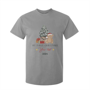 Personalized First Christmas T Shirt For Kid Custom Name Toys Xmas Tree TS11 Sport Gray Print Your Wear