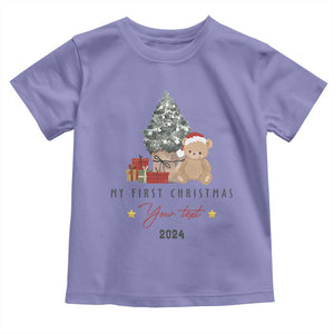 Personalized First Christmas Toddler T Shirt Custom Name Toys Xmas Tree TS11 Violet Print Your Wear