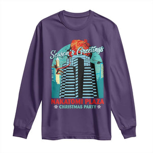 Christmas Nakatomi Plaza Long Sleeve Shirt Season's Greeting Christmas Party Hans Gruber TS11 Purple Print Your Wear