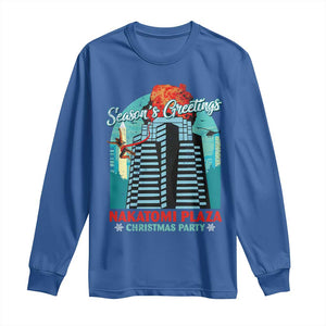 Christmas Nakatomi Plaza Long Sleeve Shirt Season's Greeting Christmas Party Hans Gruber TS11 Royal Blue Print Your Wear