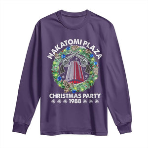 Christmas Nakatomi Plaza Long Sleeve Shirt Christmas Party 1988 Xmas Wreath TS11 Purple Print Your Wear