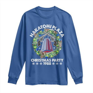 Christmas Nakatomi Plaza Long Sleeve Shirt Christmas Party 1988 Xmas Wreath TS11 Royal Blue Print Your Wear