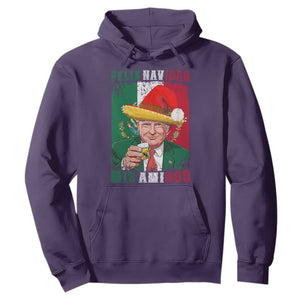 Christmas In Mexico Trump Hoodie Feliz Navidad Mis Amigos Santa Trump Tequila Shot TS11 Purple Print Your Wear