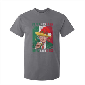 Christmas In Mexico Trump T Shirt For Kid Feliz Navidad Mis Amigos Santa Trump Tequila Shot TS11 Charcoal Print Your Wear