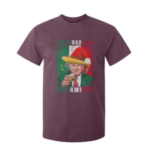 Christmas In Mexico Trump T Shirt For Kid Feliz Navidad Mis Amigos Santa Trump Tequila Shot TS11 Maroon Print Your Wear