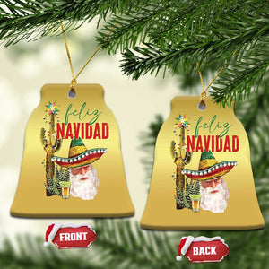 Funny Trump Mexico Xmas Christmas Ornament Feliz Navidad Santa Sombrero Xmas Cactus TS11 Bell Flake Gold Print Your Wear