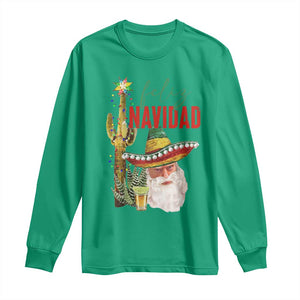 Funny Trump Mexico Christmas Long Sleeve Shirt Feliz Navidad Santa Sombrero Xmas Cactus TS11 Irish Green Print Your Wear