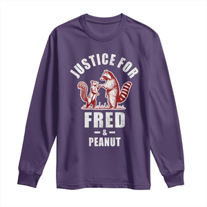 Justice For Fred And Peanut Long Sleeve Shirt Racoon Squirrel TS11 Purple Print Your Wear