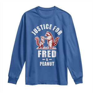 Justice For Fred And Peanut Long Sleeve Shirt Racoon Squirrel TS11 Royal Blue Print Your Wear