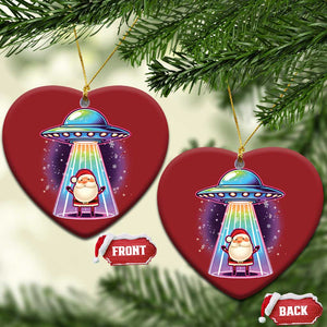 Funny Xmas Santa Alien Neon UFO Christmas Ornament TS11 Heart Red Print Your Wear