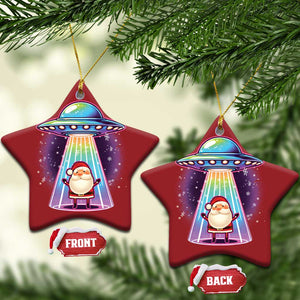 Funny Xmas Santa Alien Neon UFO Christmas Ornament TS11 Star Red Print Your Wear