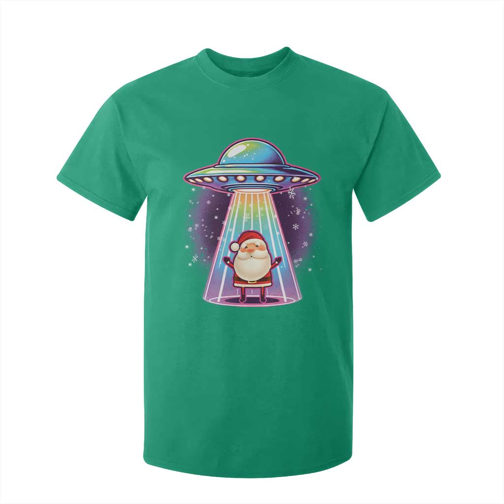 Funny Christmas Santa Alien Neon UFO T Shirt For Kid TS11 Irish Green Print Your Wear