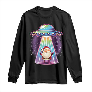 Funny Christmas Santa Alien Neon UFO Long Sleeve Shirt TS11 Black Print Your Wear