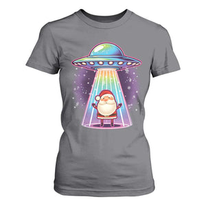 Funny Christmas Santa Alien Neon UFO T Shirt For Women TS11 Charcoal Print Your Wear