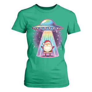 Funny Christmas Santa Alien Neon UFO T Shirt For Women TS11 Irish Green Print Your Wear