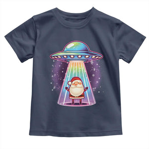 Funny Christmas Santa Alien Neon UFO Toddler T Shirt TS11 Navy Print Your Wear