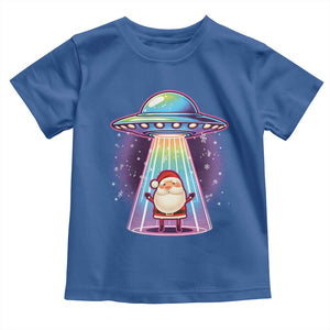 Funny Christmas Santa Alien Neon UFO Toddler T Shirt TS11 Royal Blue Print Your Wear