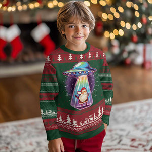 Funny Christmas Santa Alien Neon UFO Ugly Christmas Sweater TS11 Christmas Print Your Wear