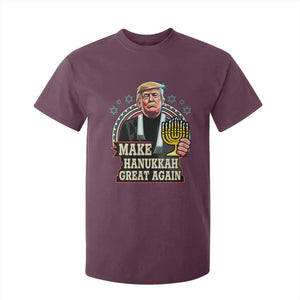 Funny Make Hanukkah Great Again Chanukah Trump T Shirt For Kid Menorah David Stars TS11 Maroon Print Your Wear